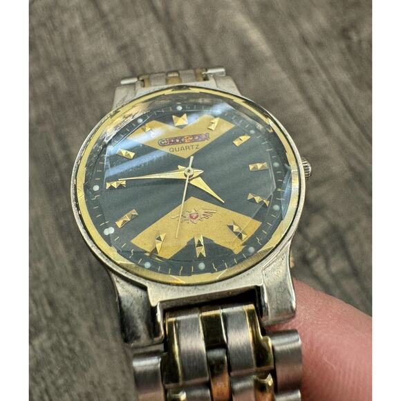 Rare Vintage Citizen Gold And Black Dial Watch Men’s Lot Of Two Embossed Glass - Picture 3 of 16